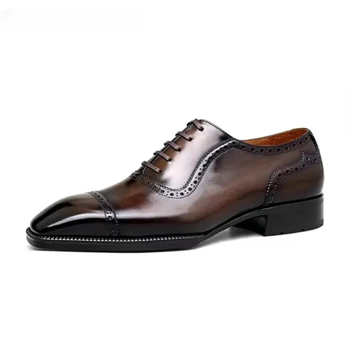Chaussures habillées en cuir Oxford pour homme – Marron Foncé