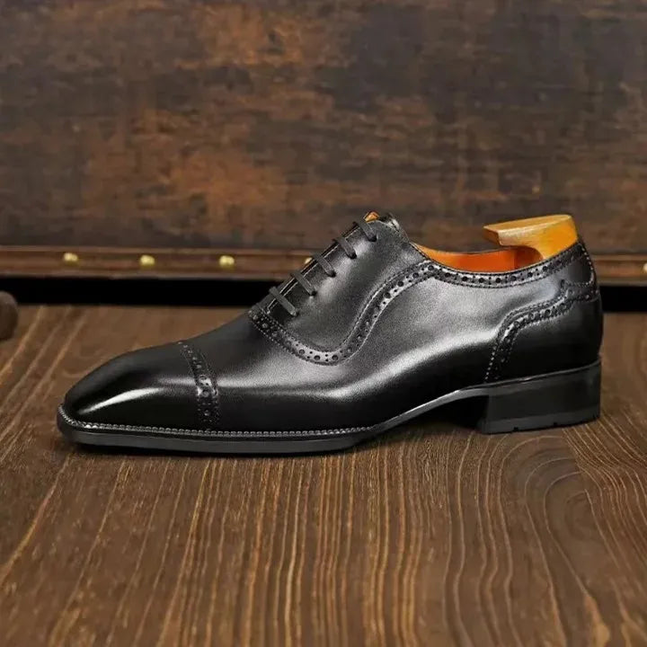Chaussures habillées en cuir Oxford pour homme – Marron Foncé